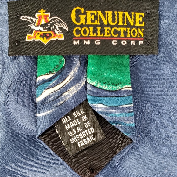 Budweiser Frogs Tie Vintage 90s Anheuser-Busch Novelty Beer Silk USA Made - Picture 5 of 5